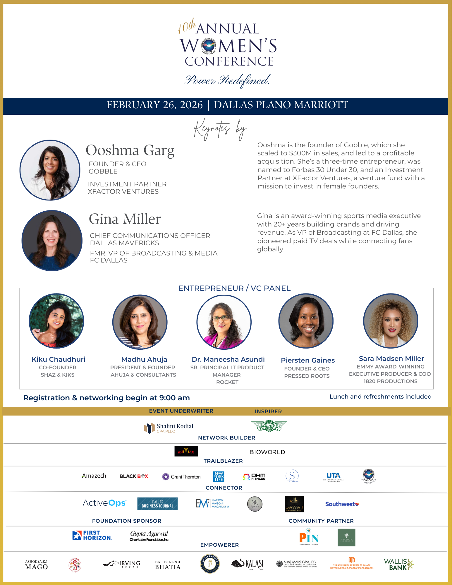 US India Chamber Annual Women's Conference 2026 Flyer